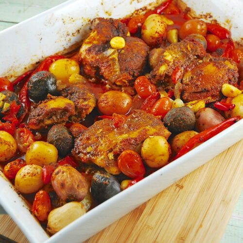 Roasted Middle Eastern Chicken With Potatoes Recipe | LaaLoosh