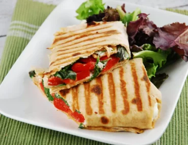 roasted red pepper and goat cheese wrap