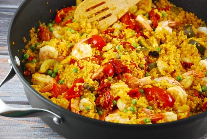 Shrimp and Quinoa Paella Recipe