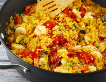 shrimp and quinoa paella