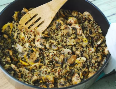 mushroom and quinoa saute