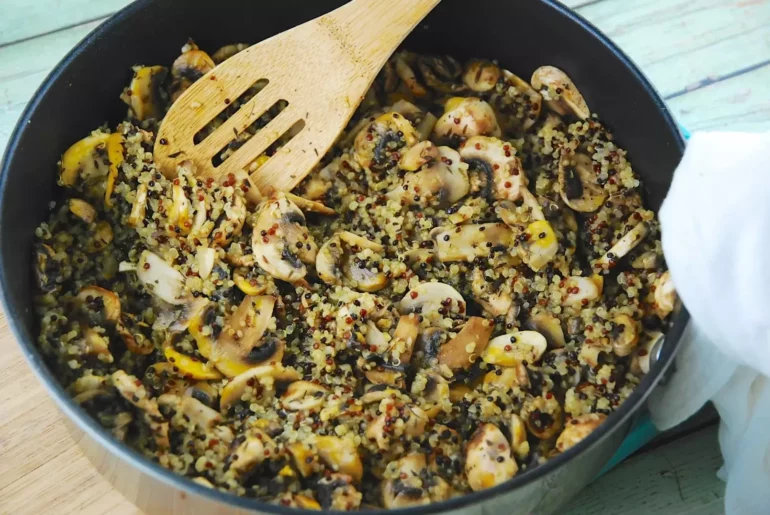 mushroom and quinoa saute