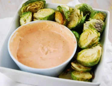 roasted brussels sprouts with sriracha aioli