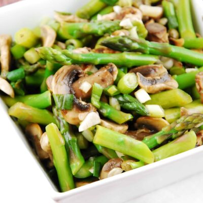 warm mushroom and asparagus salad