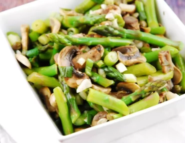 warm mushroom and asparagus salad