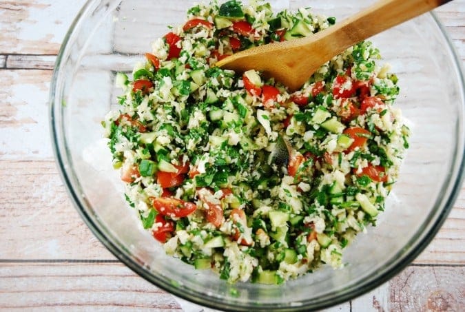 Low Carb Cauliflower Tabbouleh