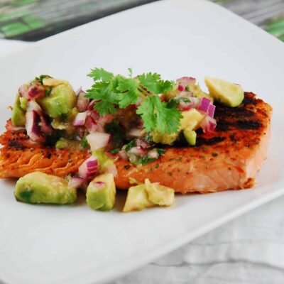 grilled salmon with avocado salsa