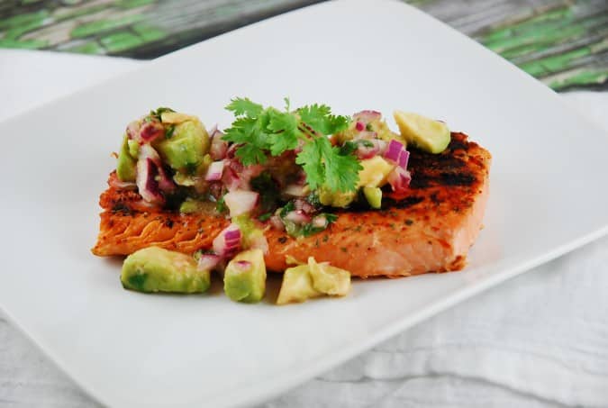 Grilled Salmon with Avocado Salsa 