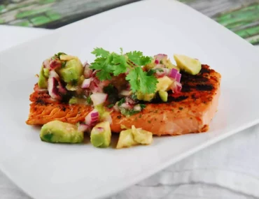 grilled salmon with avocado salsa