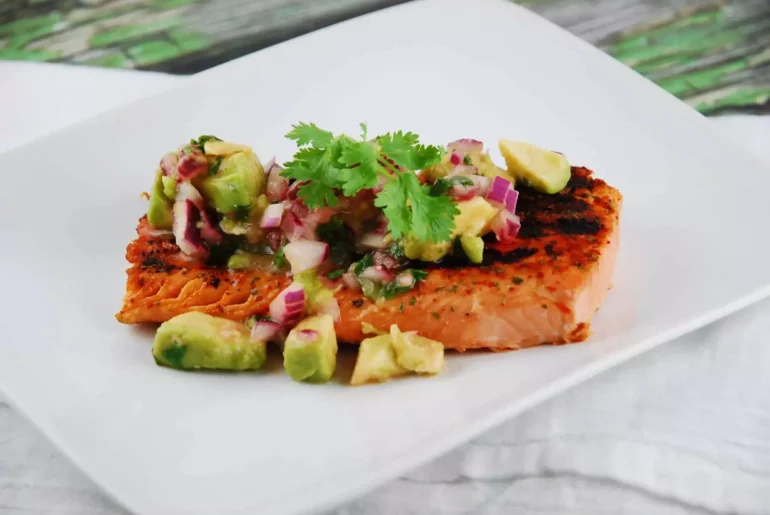 grilled salmon with avocado salsa