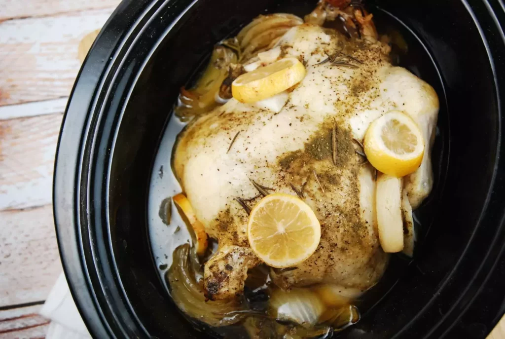 crock pot lemon rosemary whole chicken