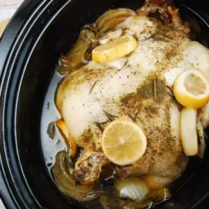 crock pot lemon rosemary whole chicken