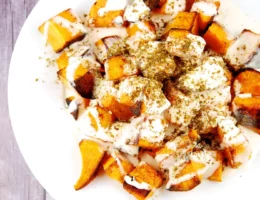 roasted butternut squash with tahini and zaatar