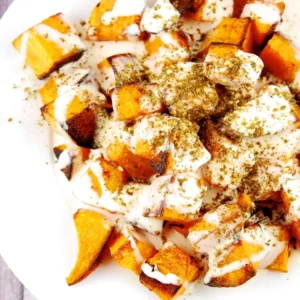 roasted butternut squash with tahini and zaatar