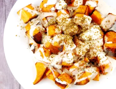 roasted butternut squash with tahini and zaatar