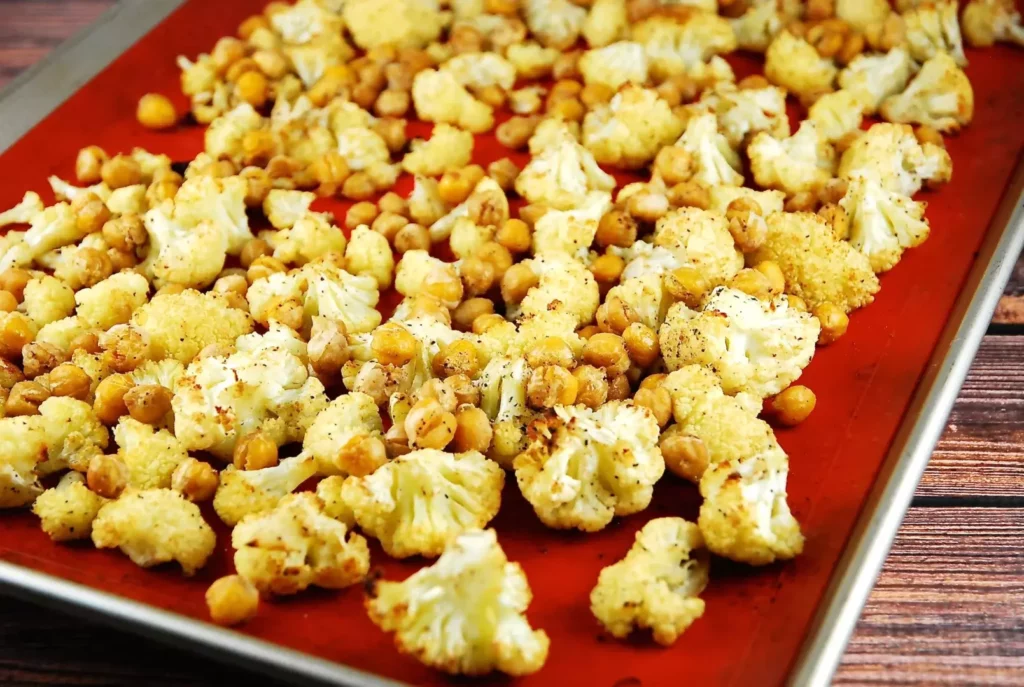 spiced cauliflower and garbanzo beans