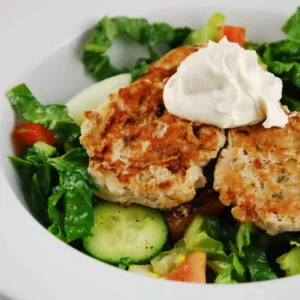 turkey patties with tahini yogurt sauce