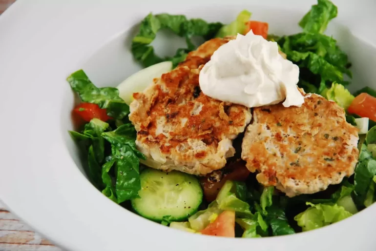 turkey patties with tahini yogurt sauce