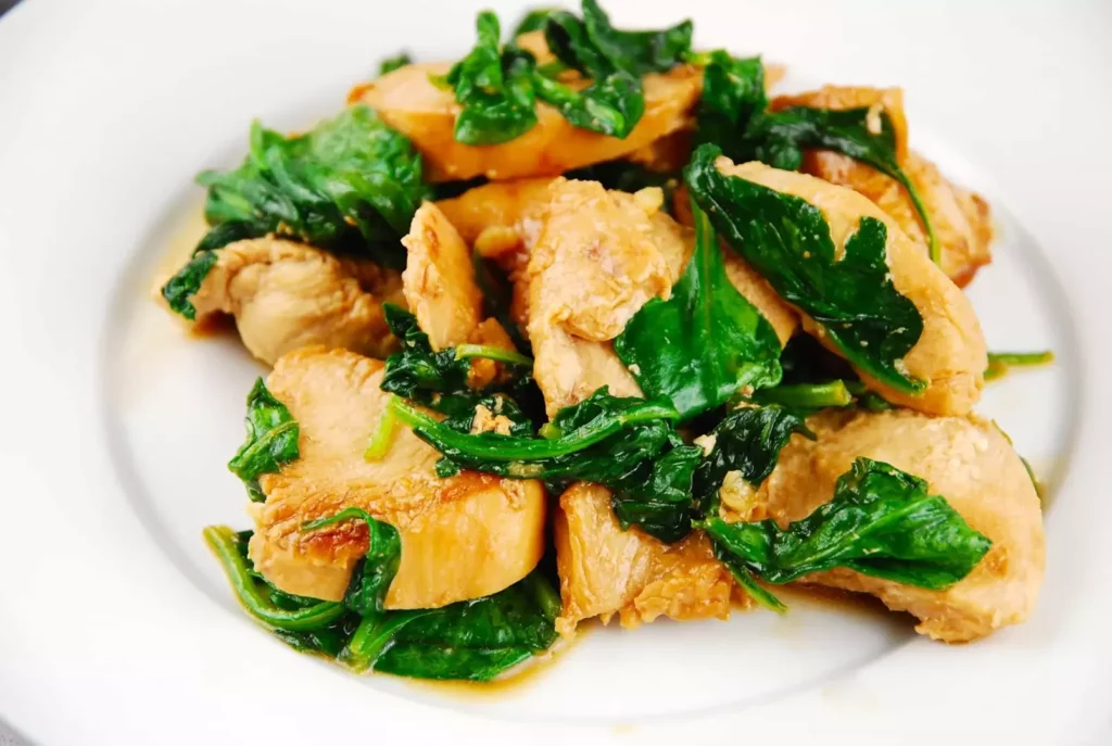 chicken and spinach saute