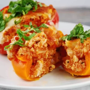 quinoa and chicken stuffed peppers