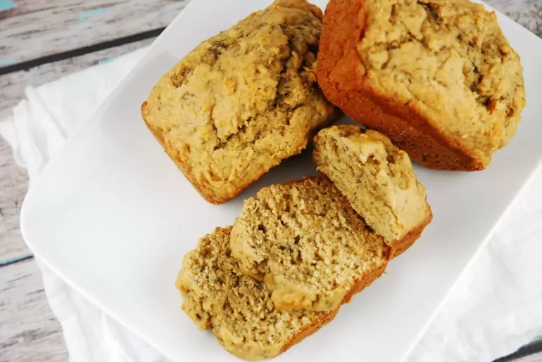 whole wheat banana nut mini loaves