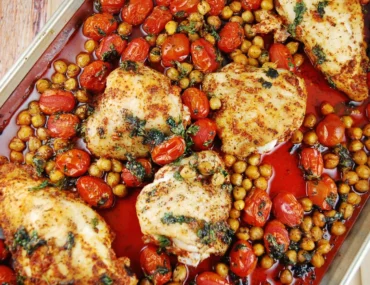 roasted chicken breasts with tomatoes and garbanzo beans