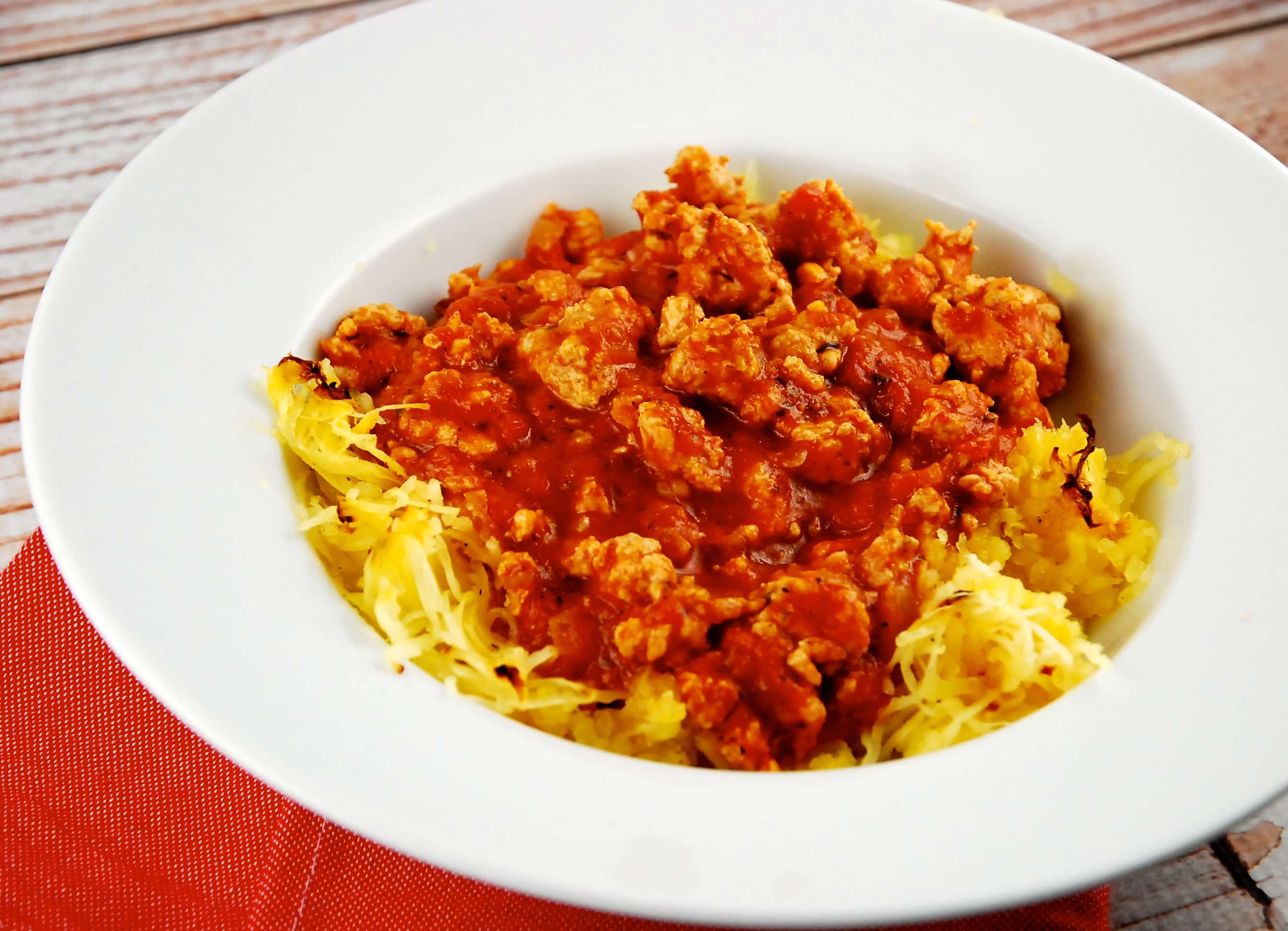 Spaghetti Squash and Turkey Bolognese Recipe 7 Smart Points LaaLoosh