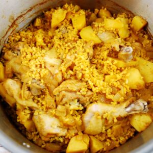 one pot morrocan chicken rice potatoes
