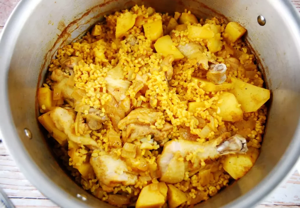 one pot morrocan chicken rice potatoes