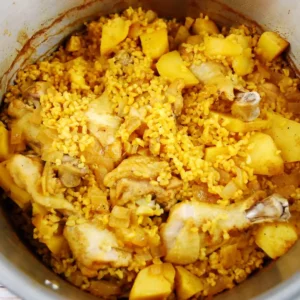 one pot morrocan chicken rice potatoes