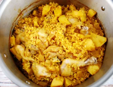 one pot morrocan chicken rice potatoes