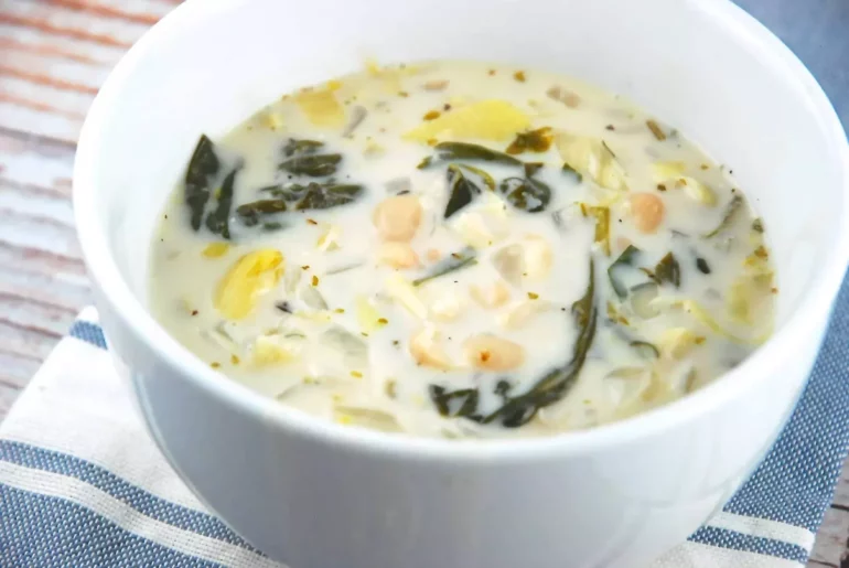 spinach artichoke white bean soup