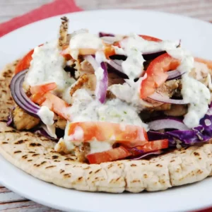 open faced chicken gyro