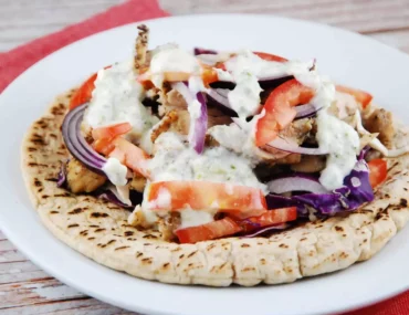 open faced chicken gyro