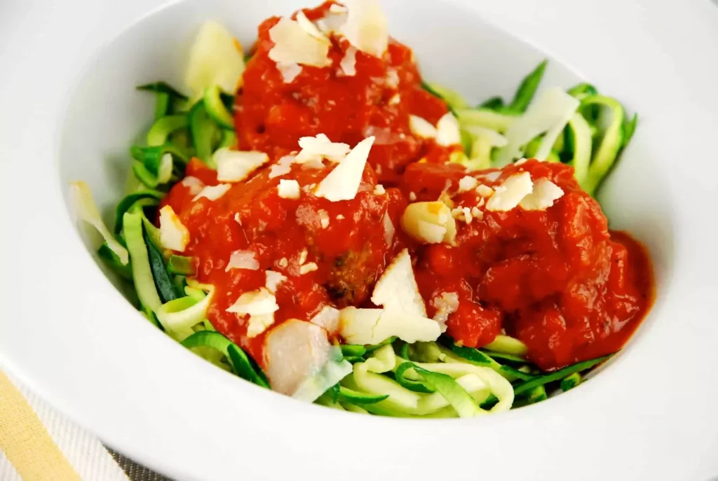 chicken meatballs and zoodles