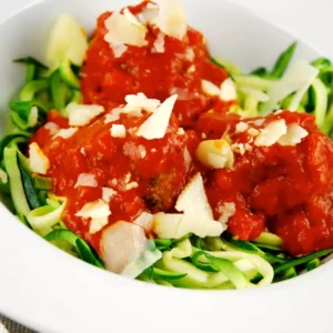 chicken meatballs and zoodles