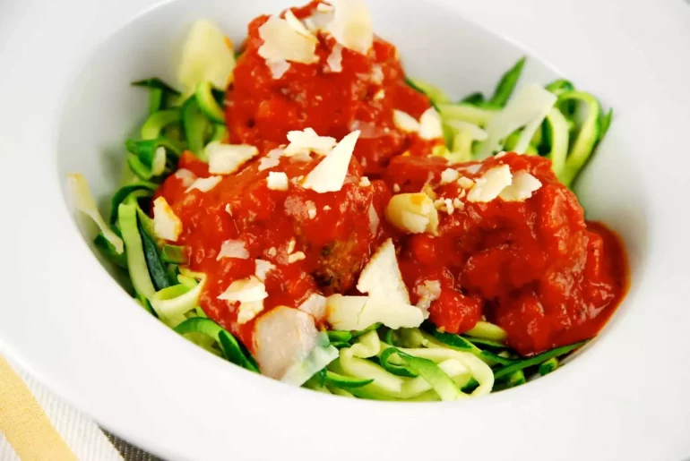 chicken meatballs and zoodles