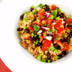 taco bowl with cauliflower rice