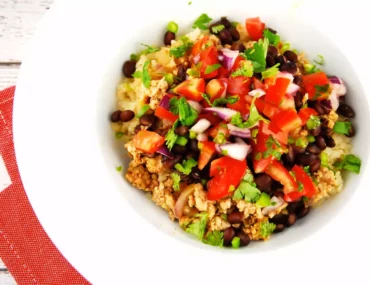 taco bowl with cauliflower rice