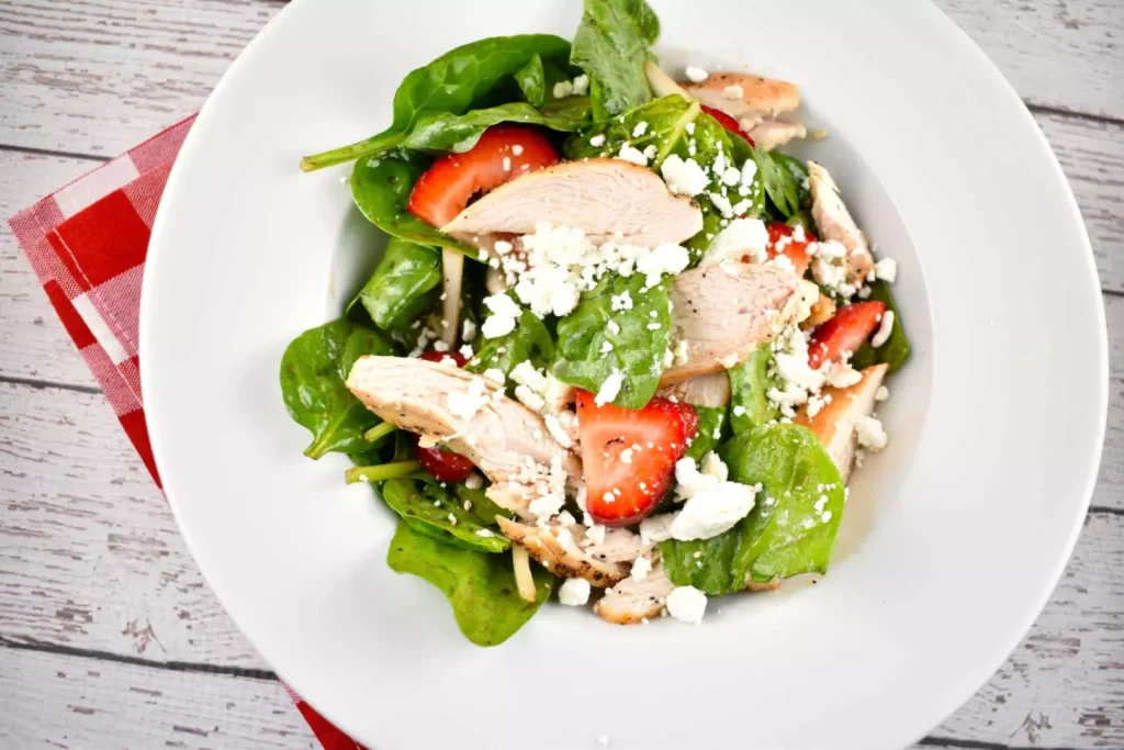 grilled chicken spinach strawberry salad