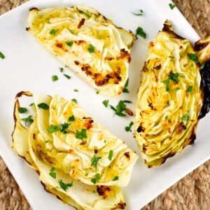 garlic roasted cabbage wedges