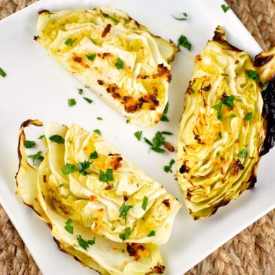 garlic roasted cabbage wedges