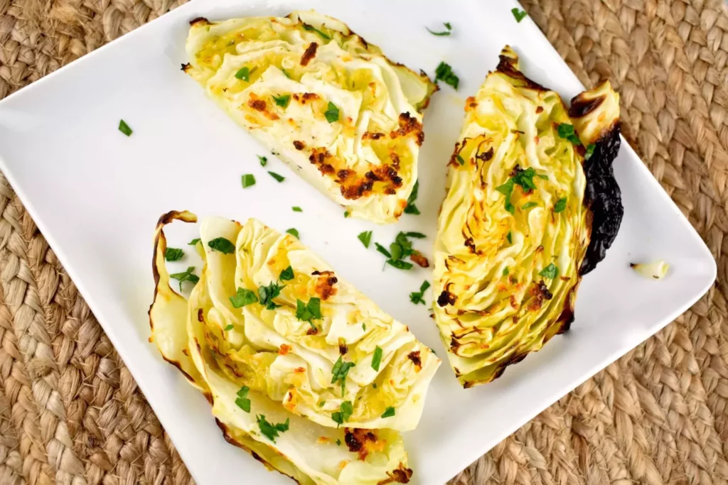 garlic roasted cabbage wedges