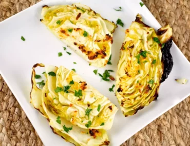 garlic roasted cabbage wedges