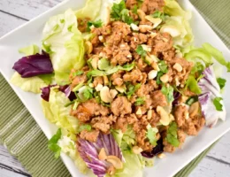 asian chicken lettuce wrap bowl