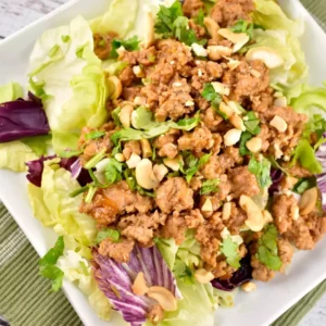 asian chicken lettuce wrap bowl