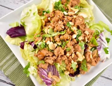 asian chicken lettuce wrap bowl