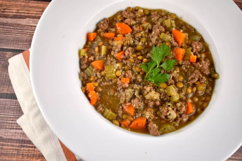 lentil beef quinoa soup