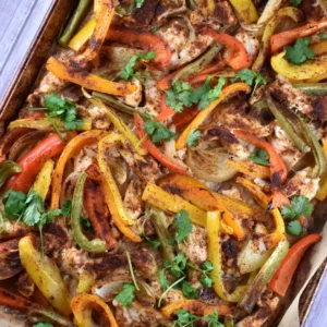 sheet pan chicken fajitas