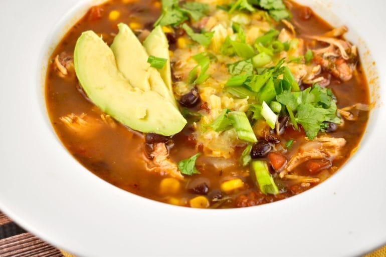 Instant Pot Chicken Enchilada Soup Recipe 1 Point LaaLoosh
